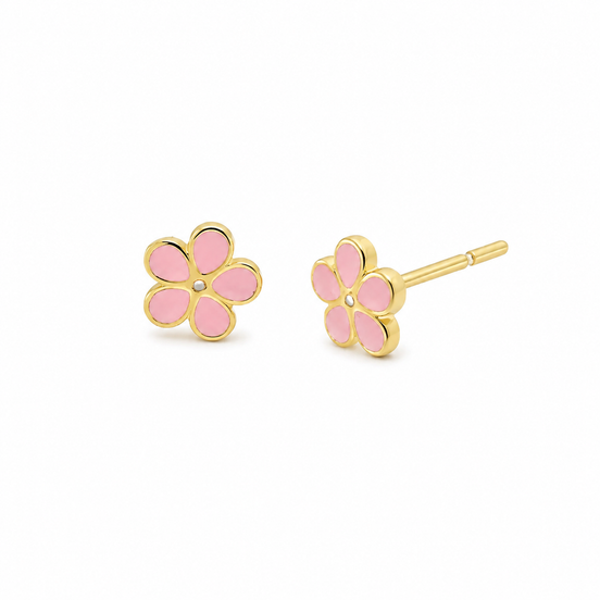BYSIMON - Orecchini in Argento 925 con fiori rosa