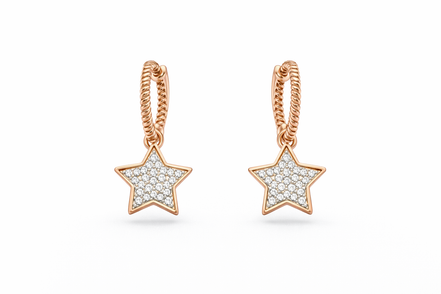 fico gioielli - Orecchini Stella con Zirconi Argento 925 Rosé
