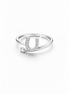 fico gioielli - Anello Lettera “U” con Zirconi in Argento