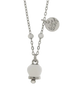 amo capri - Collana in Acciaio con campanella bianca portafortuna e punto luce