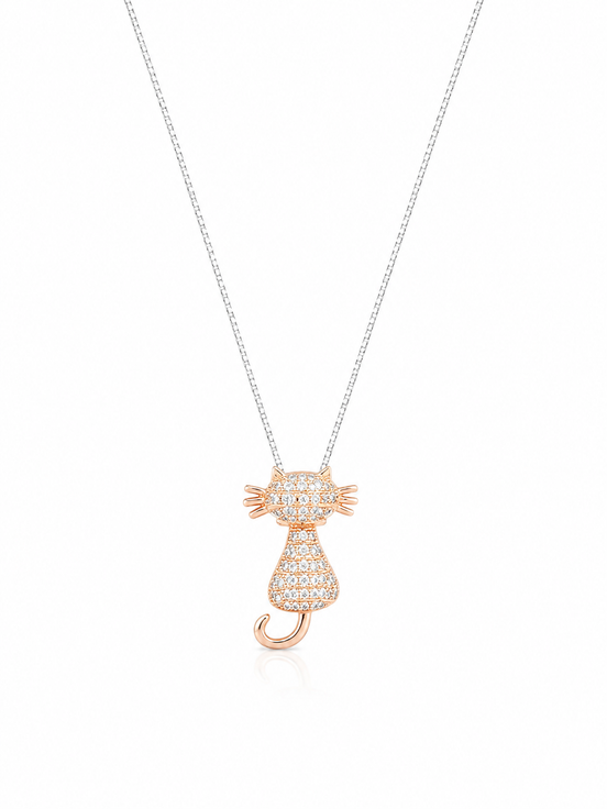 Fico Gioielli - Collana Gattino con Zirconi  Argento 925