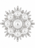 bysimon - Spilla in Metallo fiore bianco con calamita