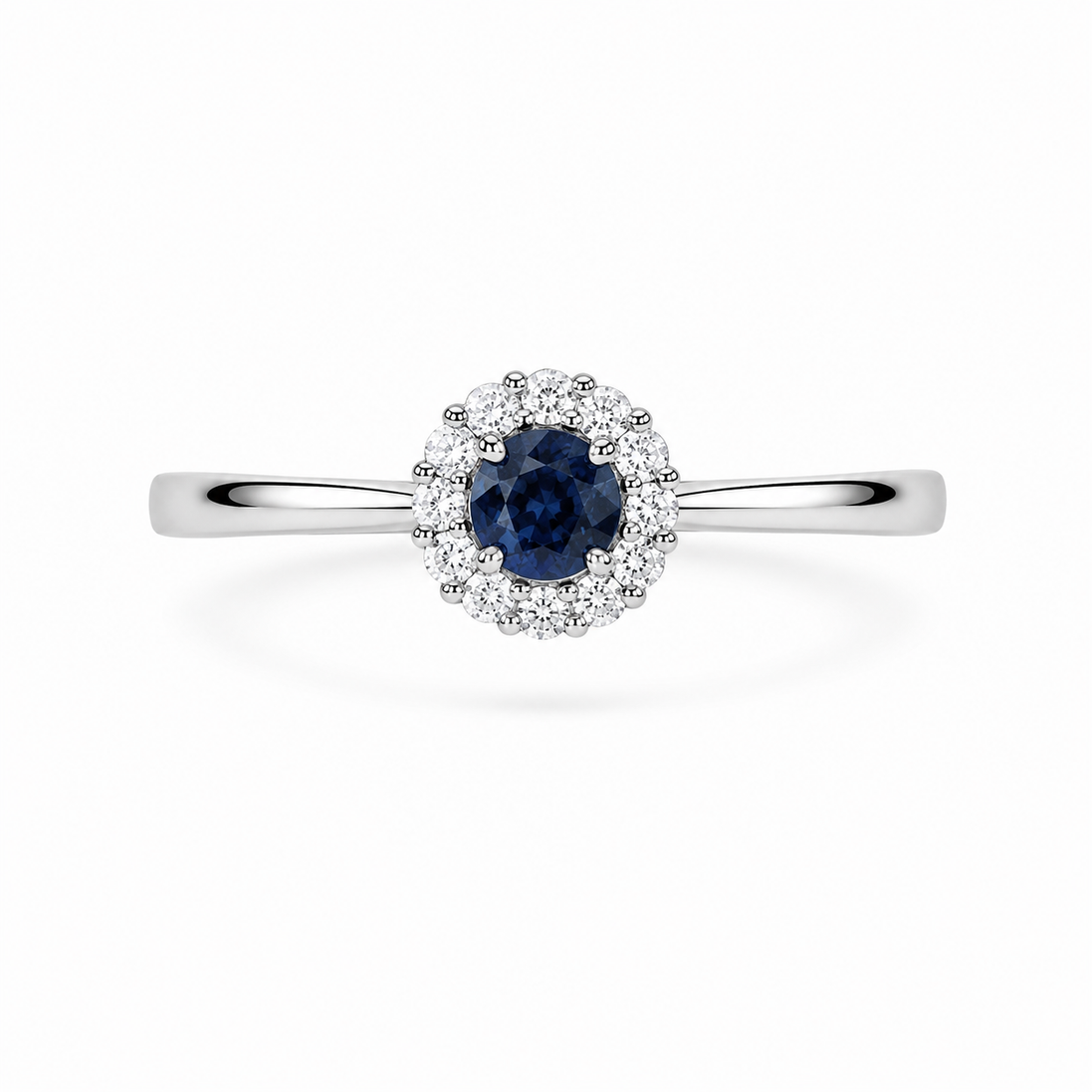 Fico Gioielli - Anello Halo Mini con Zaffiro Naturale e Diamanti