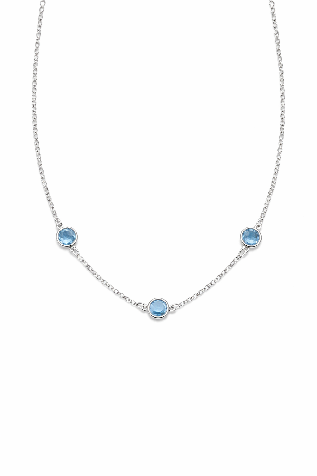 fico gioielli - Collana Trilogy in Argento con Zirconi Blu
