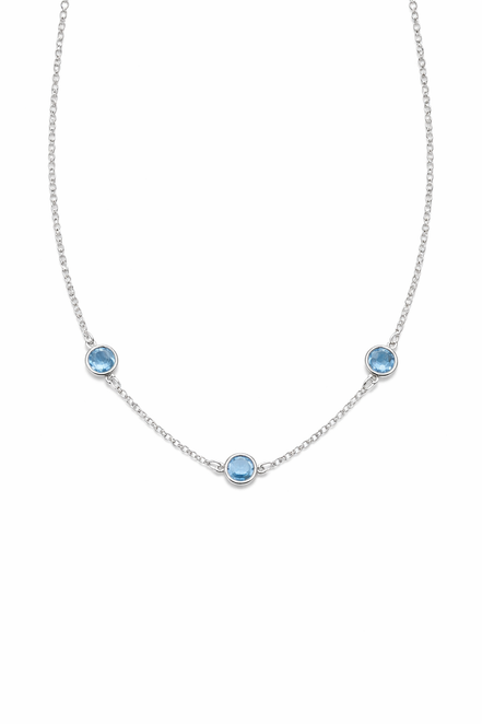 fico gioielli - Collana Trilogy in Argento con Zirconi Blu