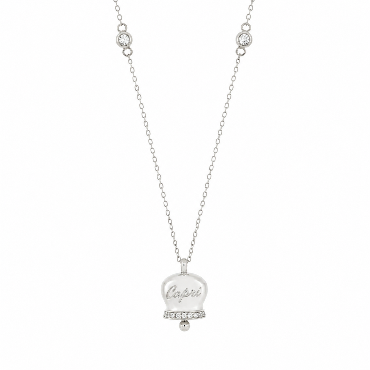 BYSIMON - Collana in Argento 925 con campanella Capri e zirconi