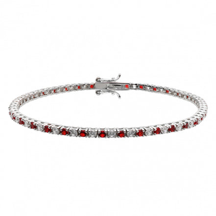 Fico Gioielli - Bracciale Tennis con pietre bianche e rosse