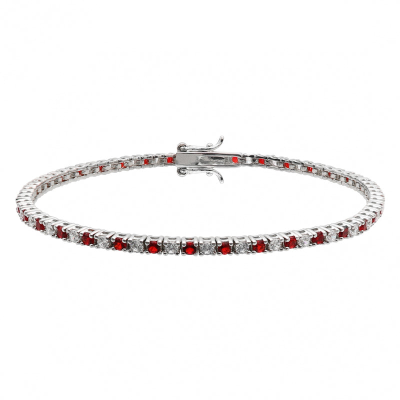 Fico Gioielli - Bracciale Tennis con pietre bianche e rosse
