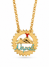Amo Napoli - Collana in Metallo con scritta Napoli e Vesuvio
