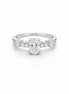 fico gioielli - Anello Solitario Ovale con Pavé in Argento 925