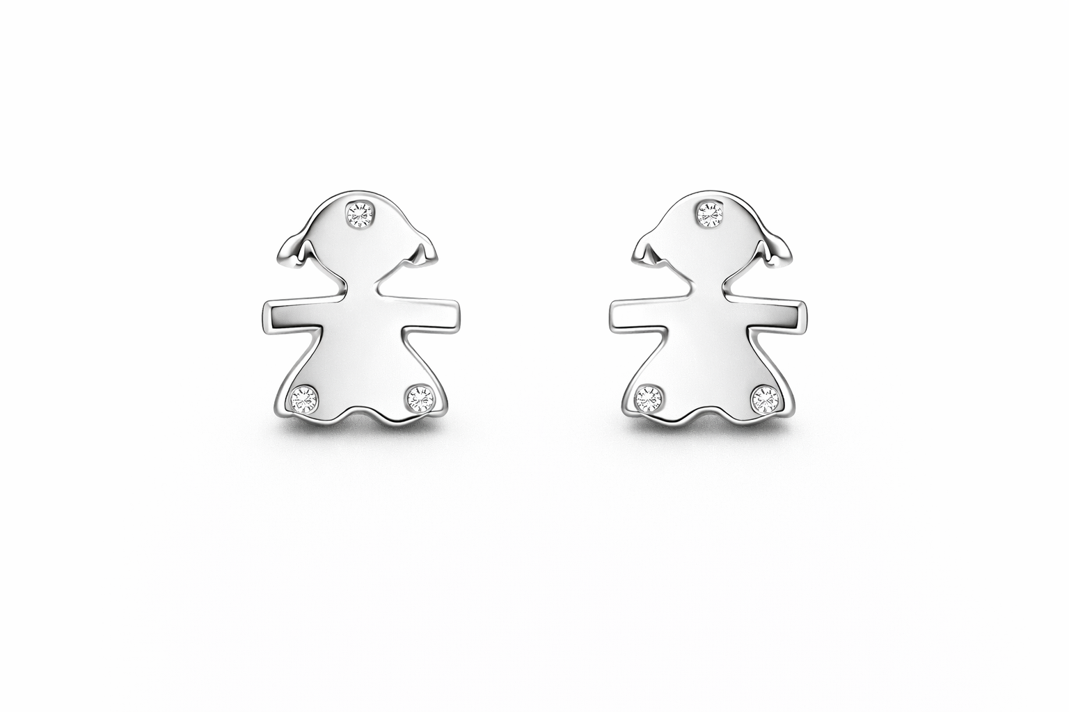 fico gioielli - Orecchini Bimba con Zirconi in Argento 925