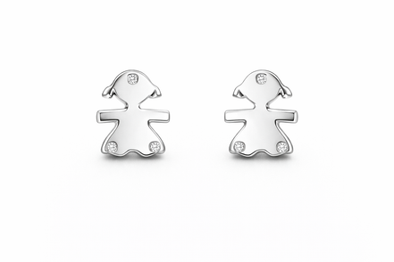 fico gioielli - Orecchini Bimba con Zirconi in Argento 925