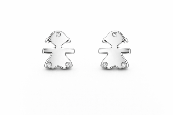 fico gioielli - Orecchini Bimba con Zirconi in Argento 925
