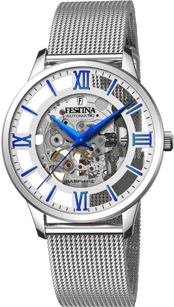 OROLOGIO FESTINA AUTOMATICO F20534/1 ARGENTO CINTURINO IN ACCIAIO, UOMO