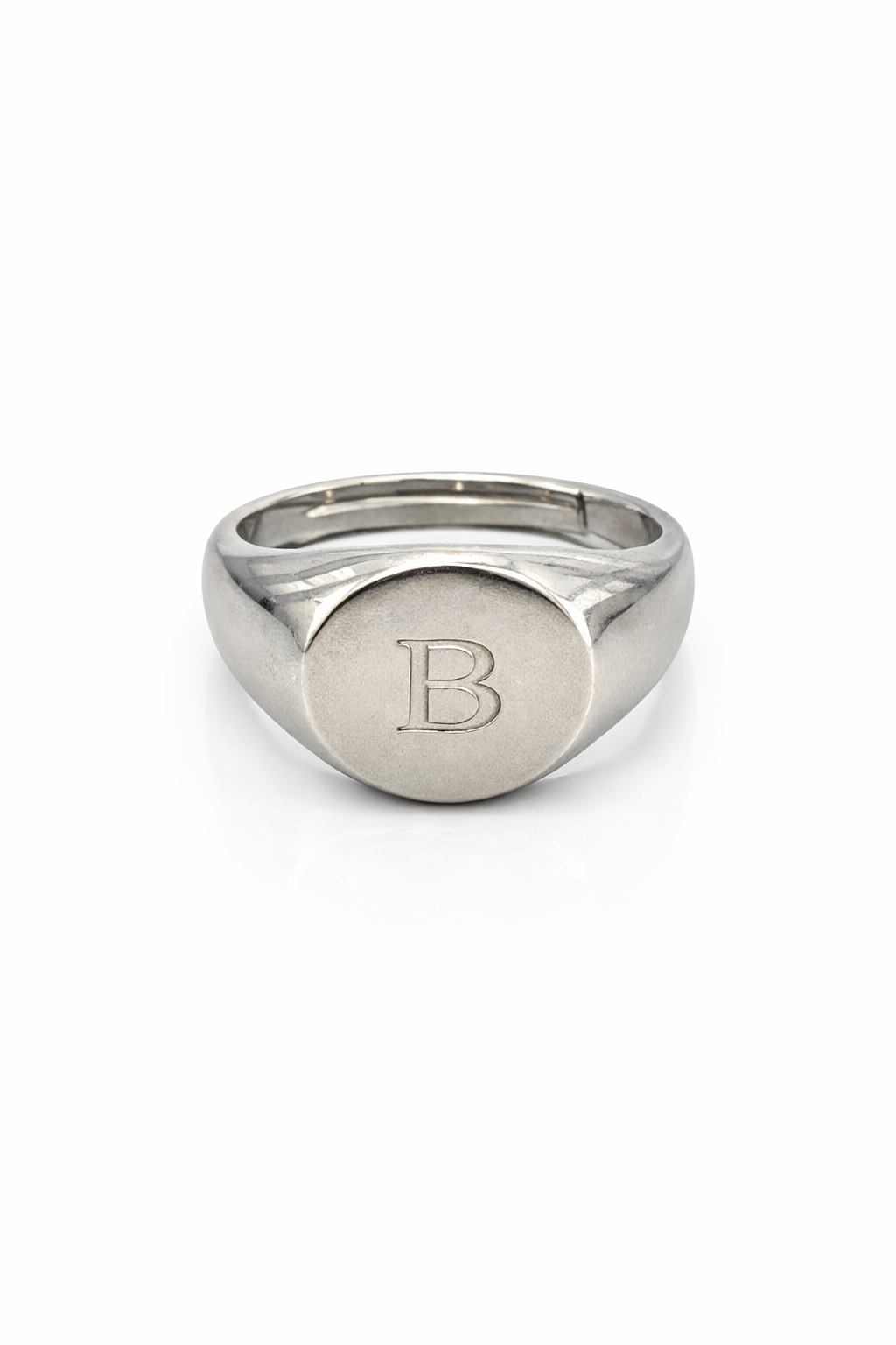 fico gioielli - Anello Sigillo Tondo con Iniziale “B”