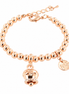 amo capri - Bracciale in Metallo maglia a sfere, con campanella scritta capri pendente, impreziosita da cristalli