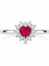 Fico Gioielli - Anello Love Heart con Rubino Naturale e Corona di Diamanti