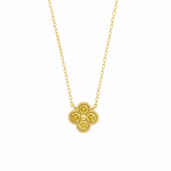 BYSIMON -  Collana in Argento 925 con fiore giallo