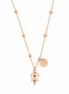 amo capri - Collana in Metallo con campanella portafortuna pendente, impreziosita da cristalli