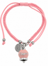 Amo Capri - Bracciale Acciaio Cordino Rosa e Campanella Portafortuna Capri