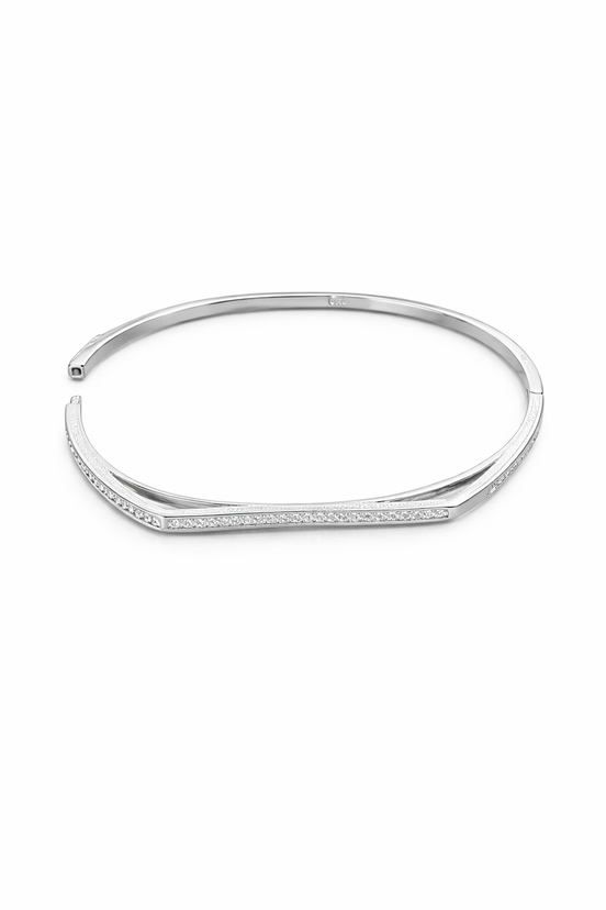 fico gioielli - Bracciale Rigido in Argento 925 con Zirconi