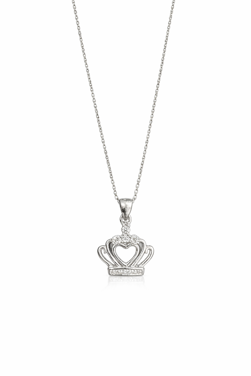 Collana Corona con Cuore in Argento
