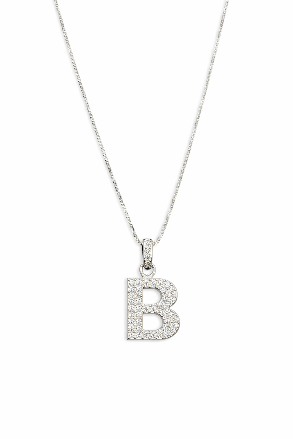 Fico Gioielli - Collana con Iniziale “B” in Argento con Zirconi