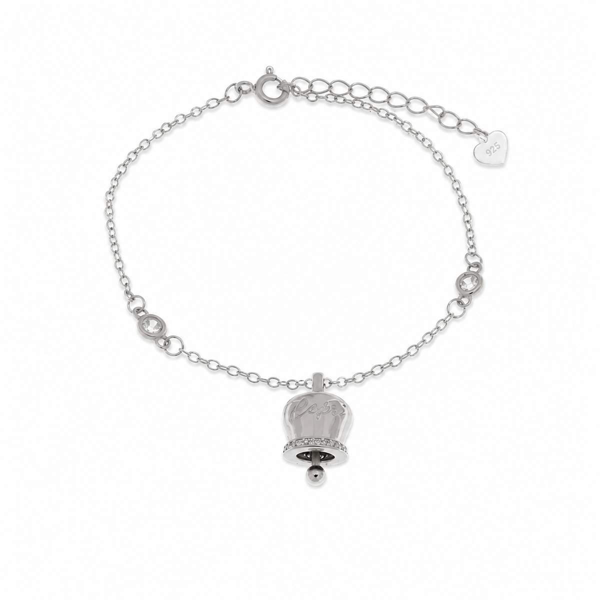 amo capri - Bracciale in Argento 925 con campanella Capri e zirconi