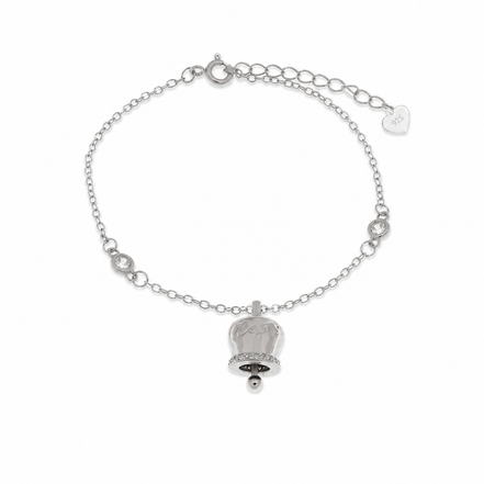 amo capri - Bracciale in Argento 925 con campanella Capri e zirconi