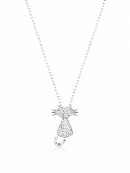Fico Gioielli - Collana Gattino con Zirconi Bianchi Argento 925