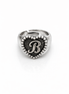 fico gioielli - Anello Cuore con Iniziale "B" in Argento 925