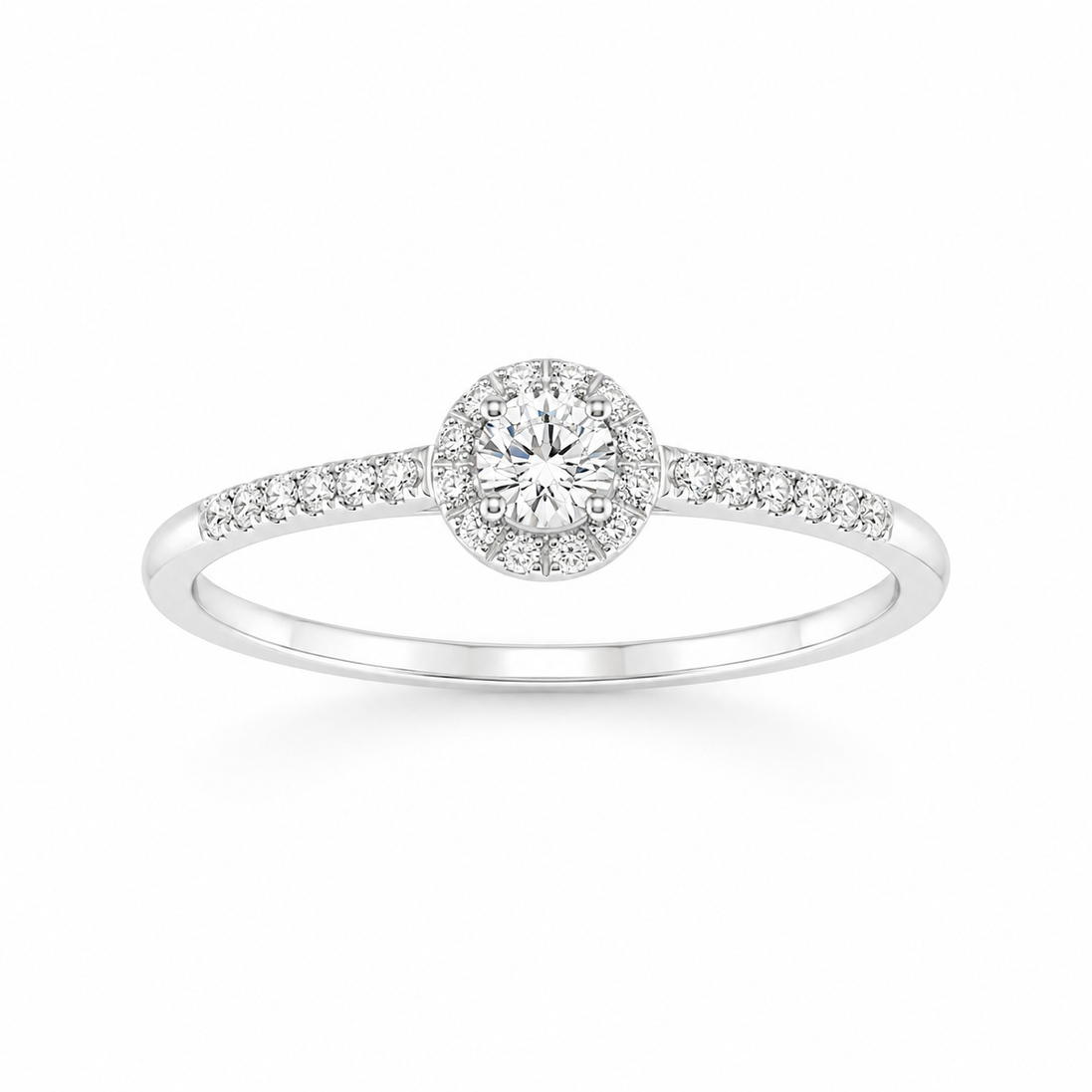 Fico Gioielli - Anello halo in Oro Bianco 18 KT con Diamanti