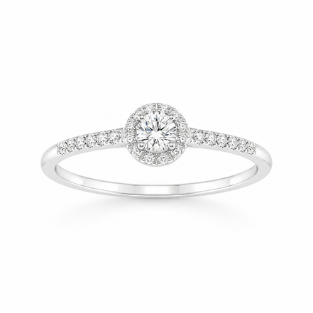 Fico Gioielli - Anello halo in Oro Bianco 18 KT con Diamanti