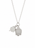 BYSIMON - Collana in Argento 925 campanella portafortuna con quadrifoglio e cubic zirconi