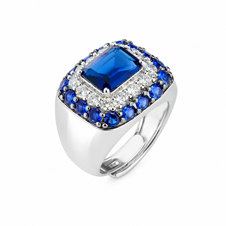 Sovrani - Anello Collezione Luce in Argento 925 con zirconi bianchi e blu