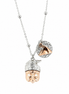 AMO NAPOLI - Collana in Metallo con maschera pulcinella pendente e medaglia con vesuvio