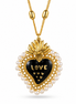 Amo Napoli - Collana in Metallo con ciondolo cuore nero e scritta love