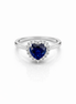 fico gioielli - Anello Cuore Blu Halo in Argento 925
