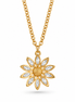 Amo Capri - Collana in Metallo catena dorata fiore stilizzato petali cristalli pendente Capri