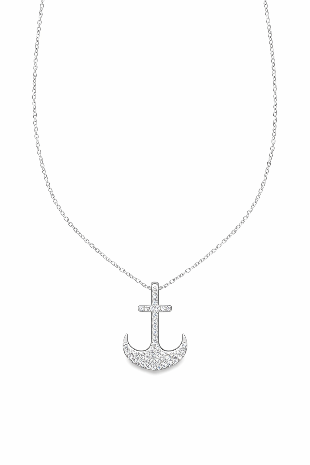 fico gioielli - Collana Ancora in Argento con Zirconi