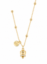 amo capri - Collana in Metallo con campanella portafortuna pendente, impreziosita da cristalli