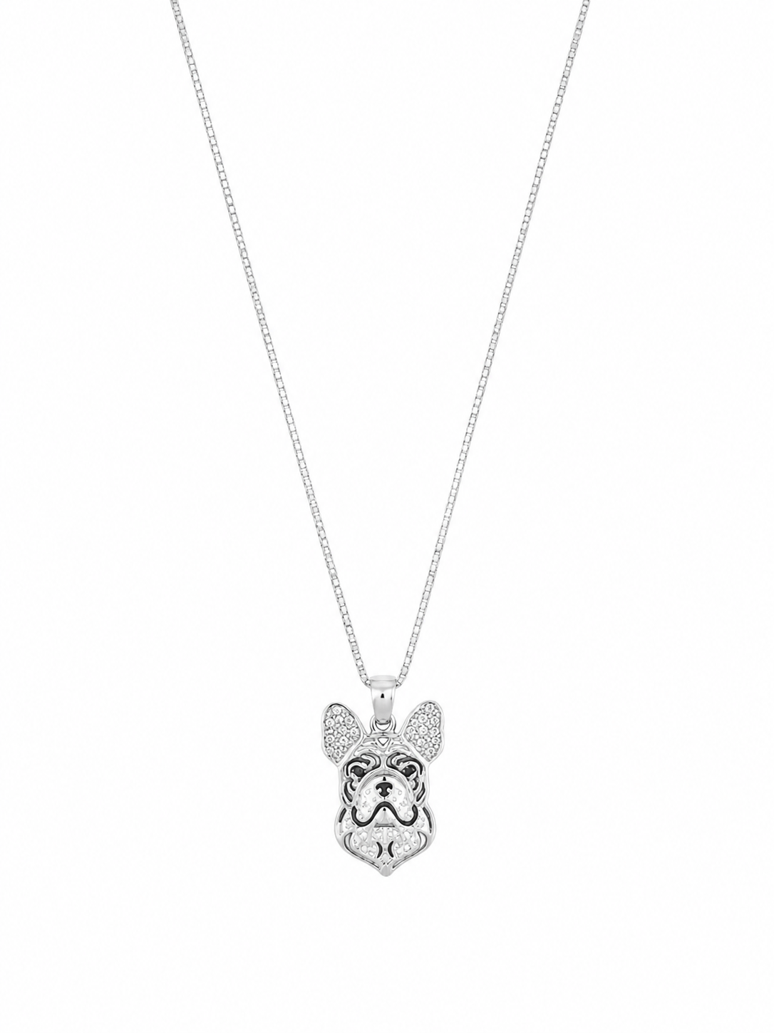 Fico Gioielli - Collana Bulldog Francese con Zirconi Argento 925