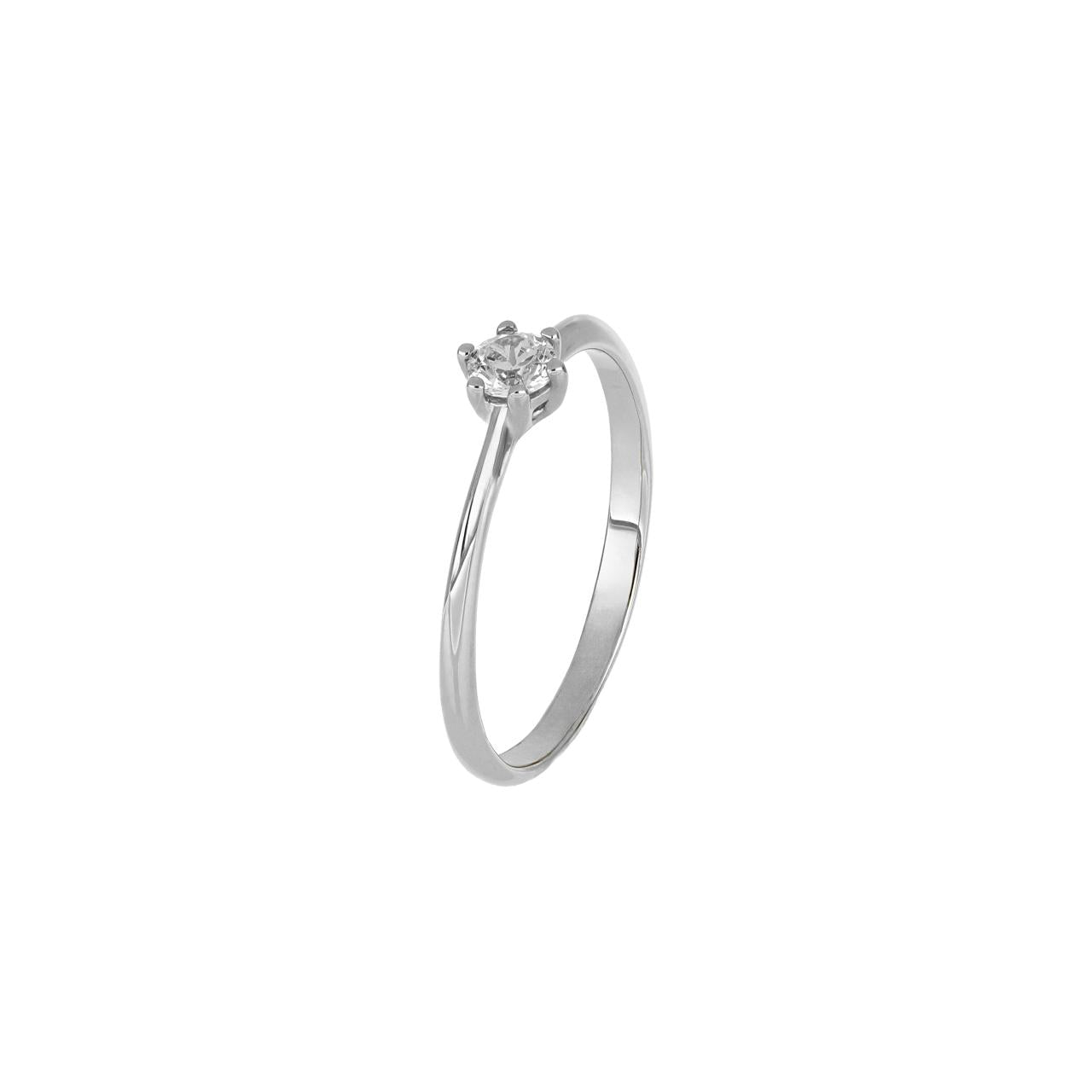 igold - Anello Solitario in Oro 375‰ (9KT) con Zircone