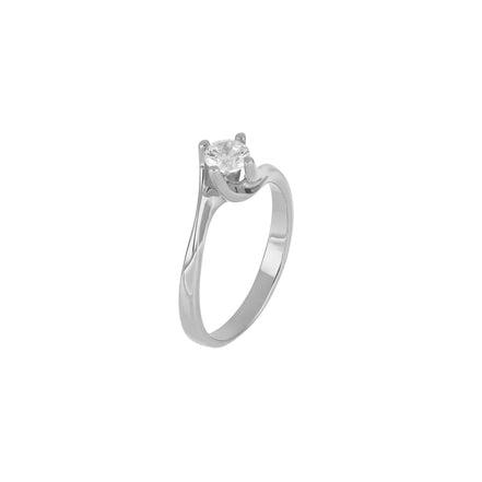 igold - Anello Solitario in Oro 375% (9KT) con Zircone