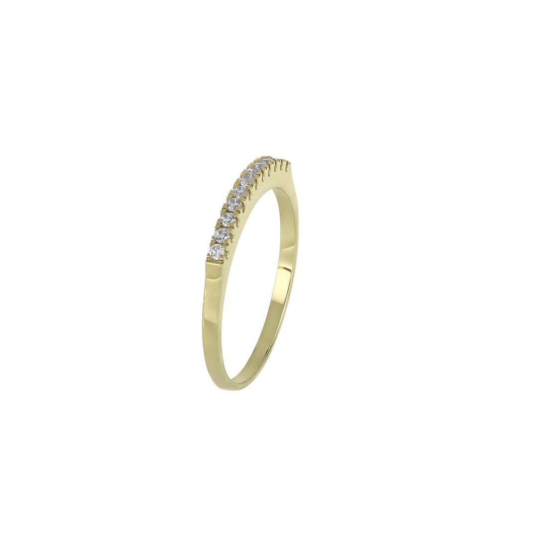 igold - Anello Veretta in Oro 375% 9Kt con Zirconi Luminosi
