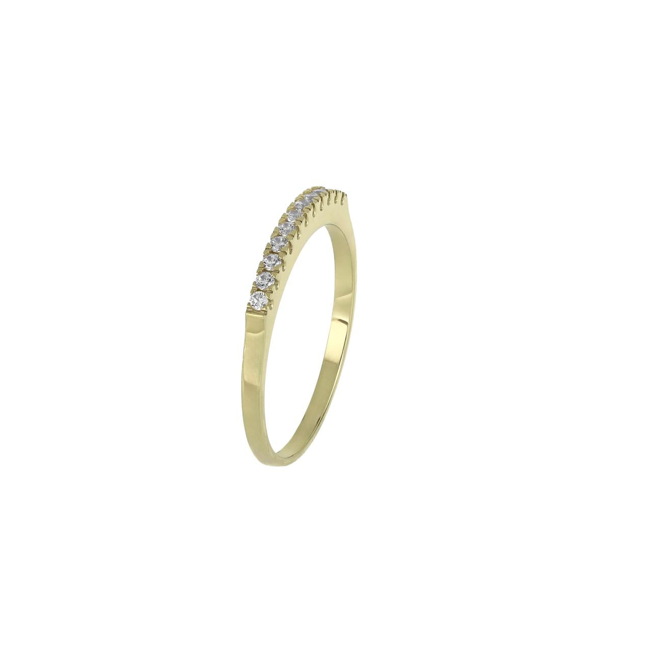 igold - Anello Veretta in Oro 375% 9Kt con Zirconi Luminosi