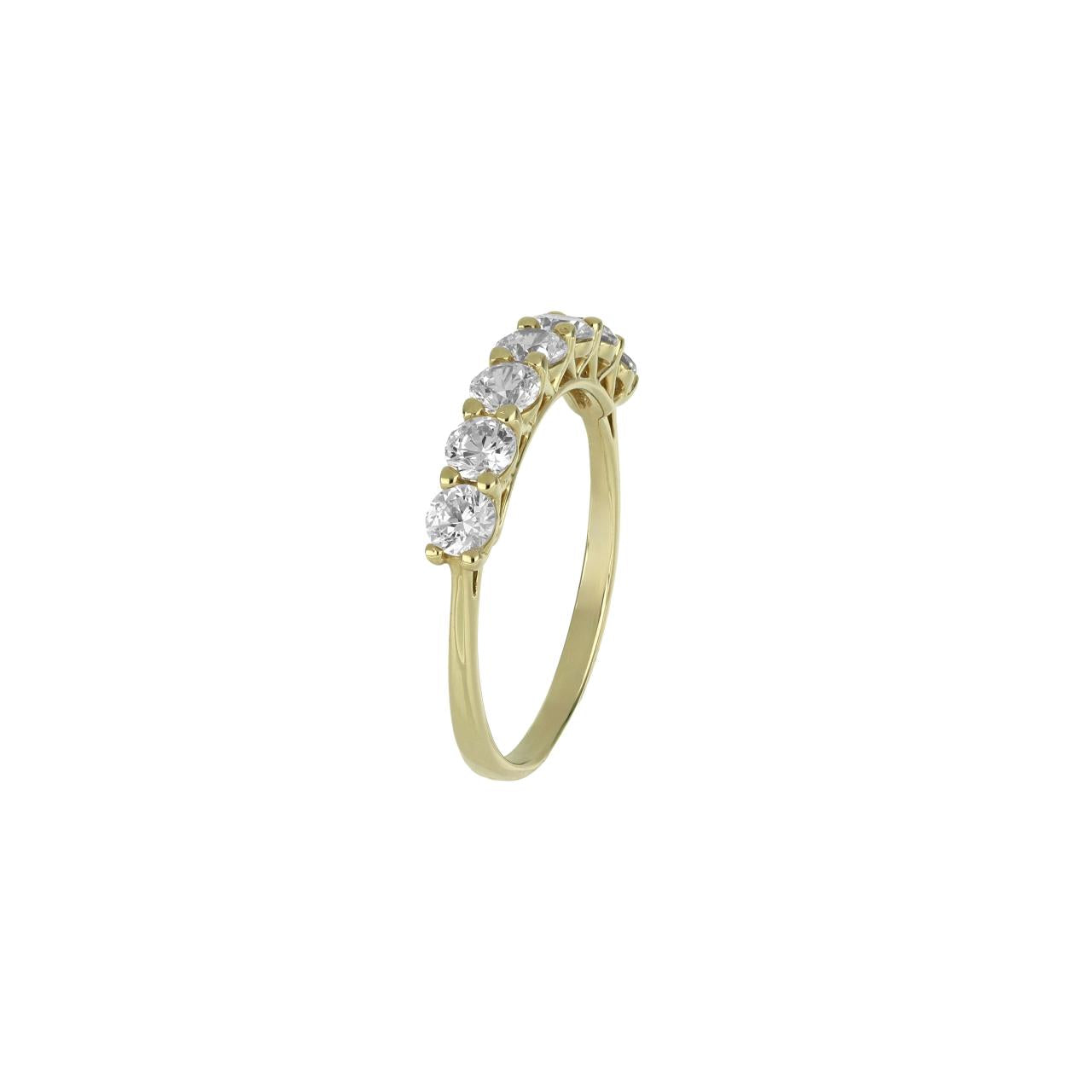 igold - Anello Veretta in Oro 375% 9Kt con Zirconi Luminosi