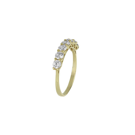 igold - Anello Veretta in Oro 375% 9Kt con Zirconi Luminosi