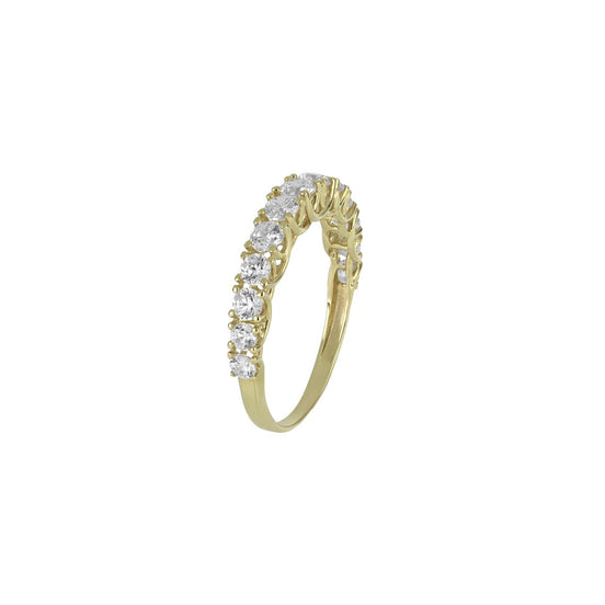 igold - Anello Veretta in Oro 375% 9Kt con Zirconi Luminosi