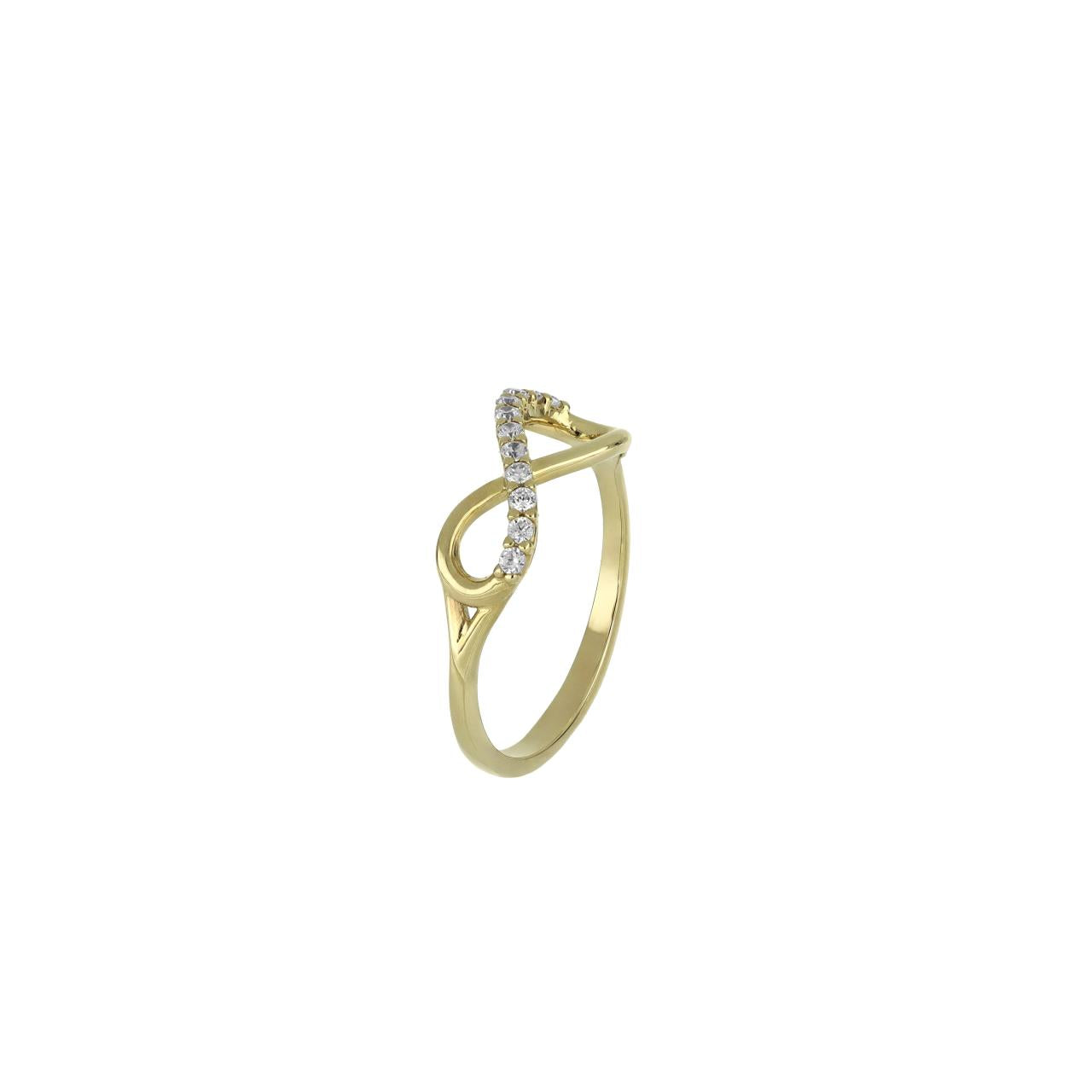 igold - Anello Anello in Oro 375% con Simbolo dell’Infinito e Zirconi